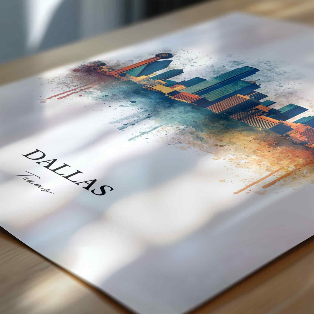 Dallas, Texas – Watercolor Art Print