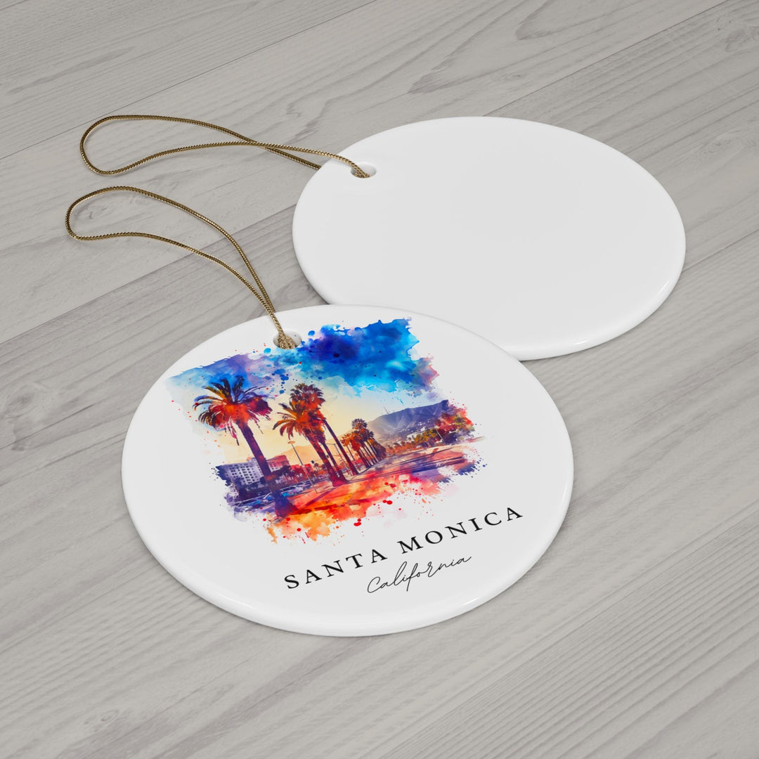 Santa Monica Ornament: Unique Santa Monica Souvenir, Santa Monica Xmas Decor, and Authentic Santa Monica California Christmas Gift