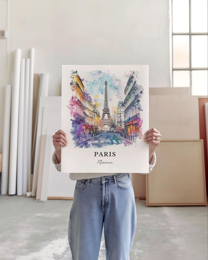 Paris Watercolor Art, Paris France Print, Eiffel Tower Watercolor Art, Paris France Gift, Travel Print, Travel Poster, Housewarming Gift
