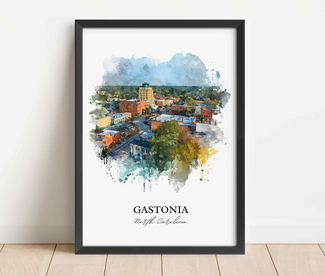 Gastonia, North Carolina – Watercolor Art Print