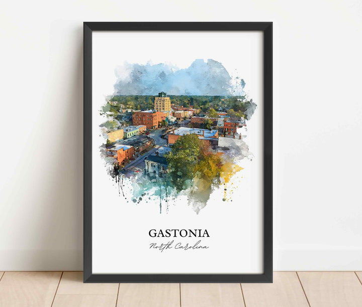 Gastonia, North Carolina – Watercolor Art Print