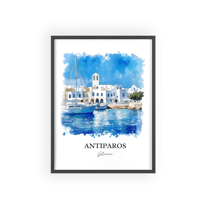Antiparos Wall Art, The Cyclades Print, Paros Watercolor Art, Antiparos Greece Gift, Travel Print, Travel Poster, Housewarming Gift