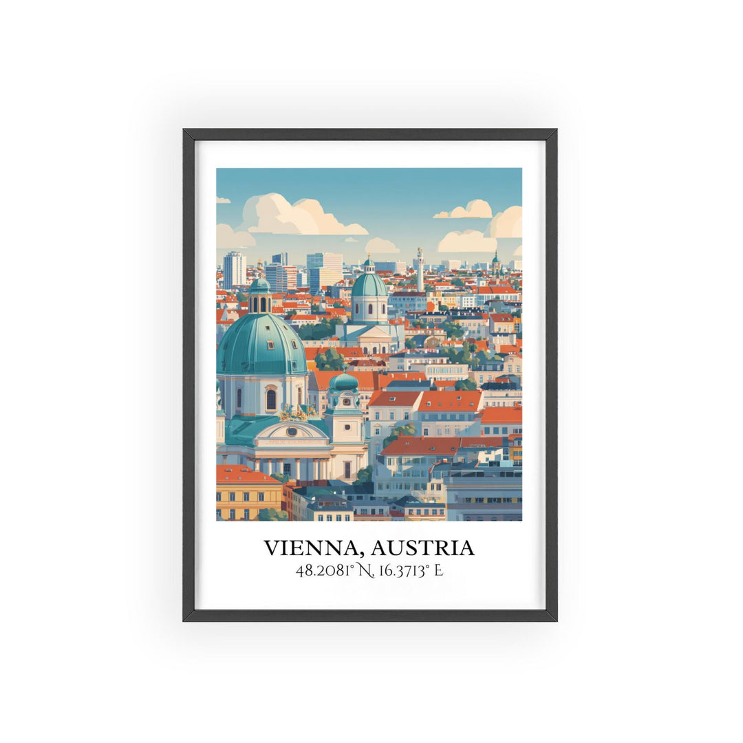 Vienna Austria Art, Vienna Retro Travel Art, Vienna Home Decor, Vienna Austria Gift, Austria Travel Art, Travel Prints, Housewarming Gift