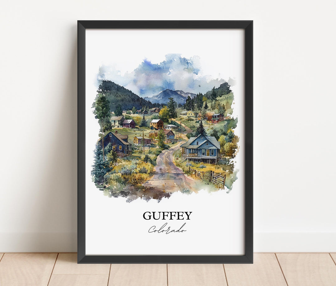 Guffey, Colorado, USA – Watercolor Art Print