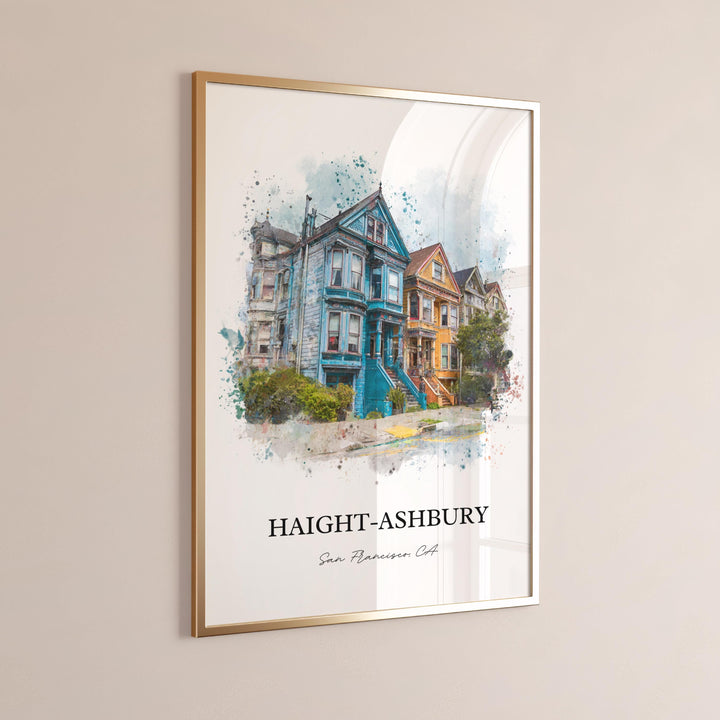 Haight-Ashbury, California – Watercolor Art Print