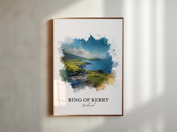 Ring of Kerry Wall Art, Ireland Print, Ireland Watercolor Art, Ireland Gift, Ring of Kerry Travel Print, Travel Poster, Housewarming Gift