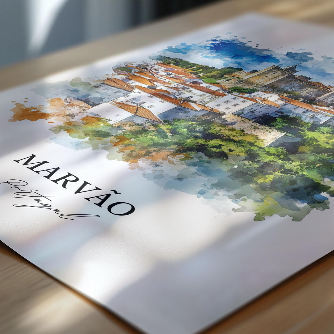 Marvao, Portugal – Watercolor Art Print