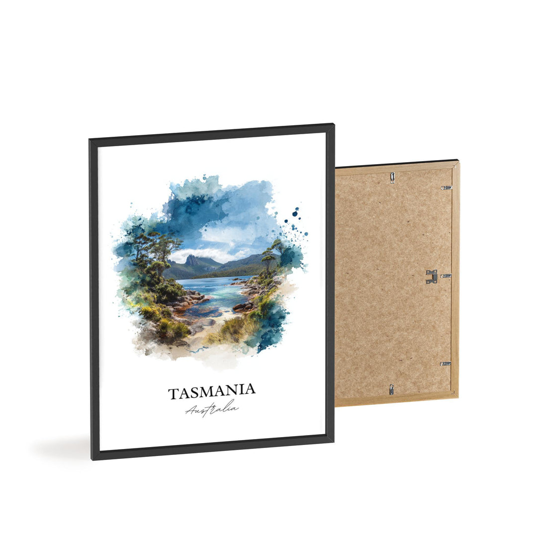 Tasmania Wall Art, Tasmania Print, Australia Watercolor Art, Tasmania Gift, Tasmania Travel Print, Travel Poster, Housewarming Gift