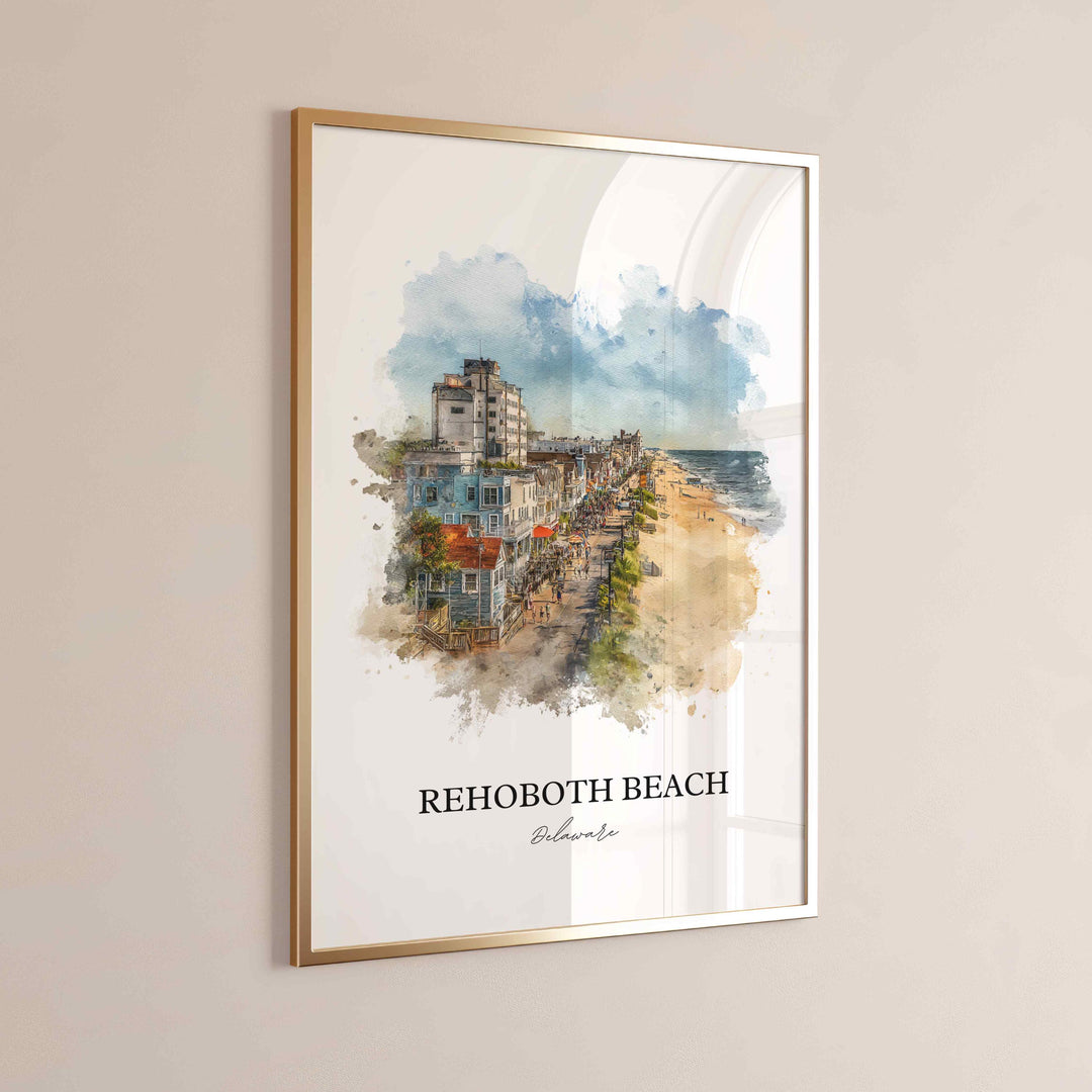 Rehoboth Beach, Delaware – Watercolor Art Print