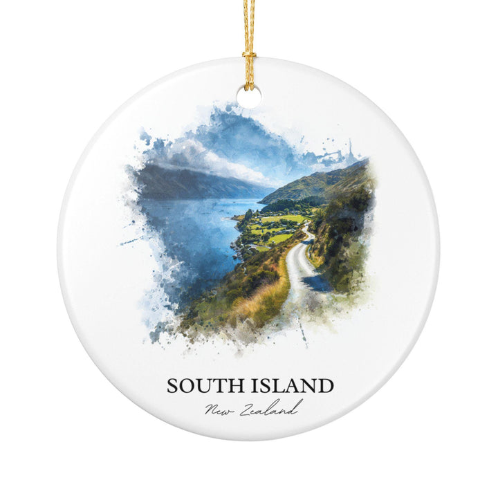 South Island NZ Ornament: Unique South Island Souvenir, New Zealand Xmas Decor, and Authentic New Zealand Gift