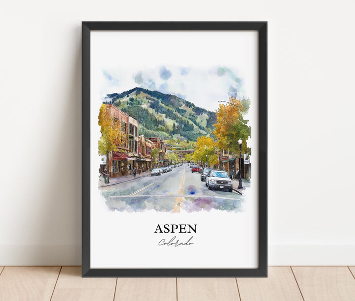 Aspen, Colorado, USA – Watercolor Art Print