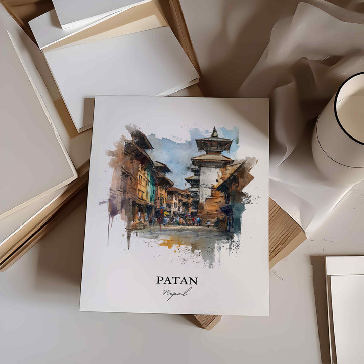 Patan, Nepal – Watercolor Art Print