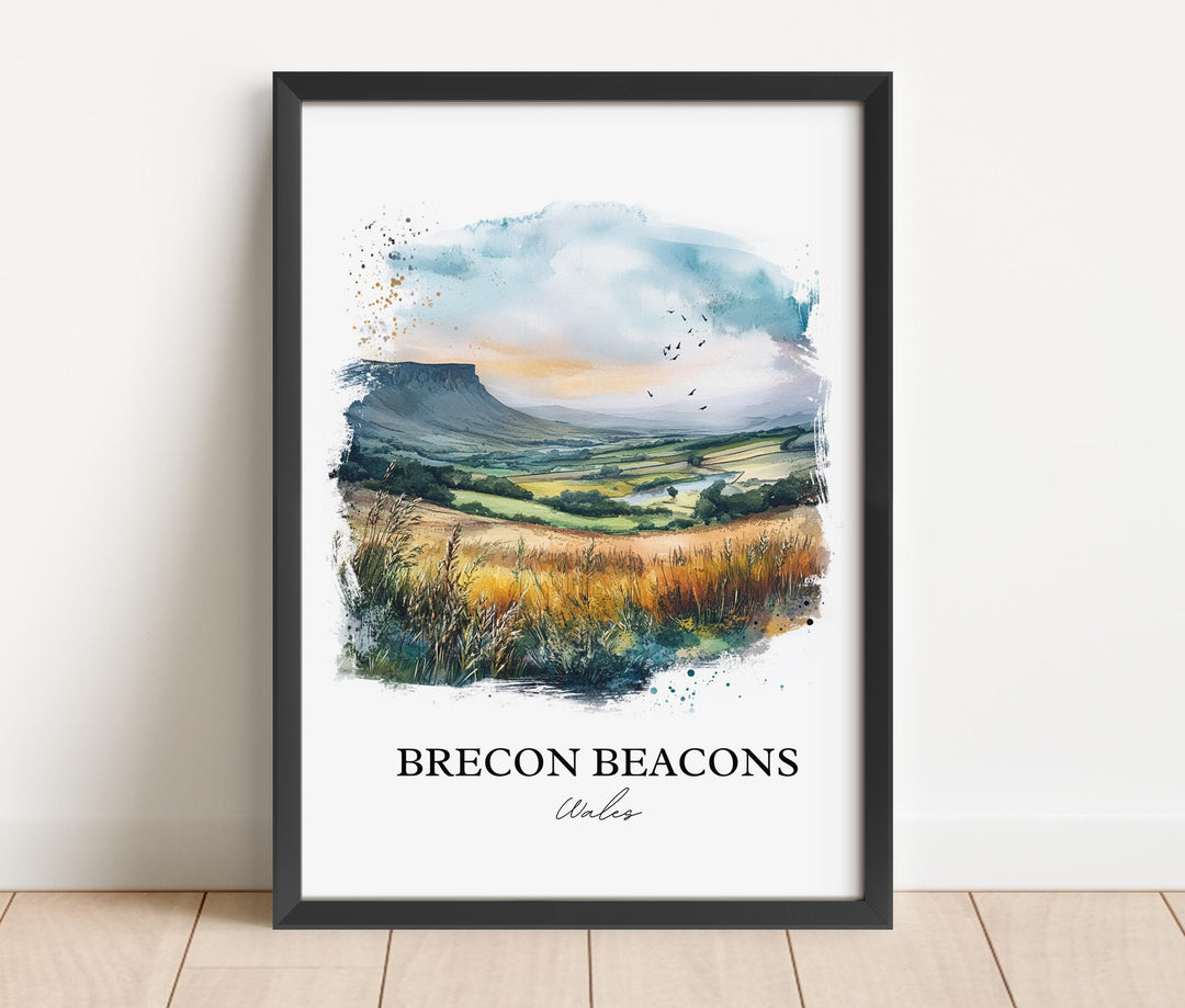 Brecon Beacons Wall Art, South Wales Print, Wales Watercolor Art, Brecon Beacons Gift, Travel Print, Travel Poster, Housewarming Gift