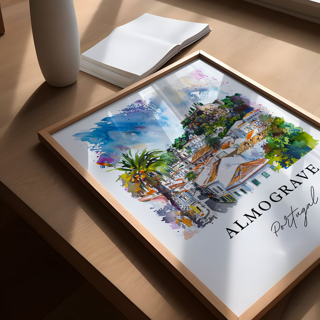 Almograve Wall Art, Longueira Print, Almograve Watercolor Art, Odemira Portugal Gift, Travel Poster, Housewarming Gift