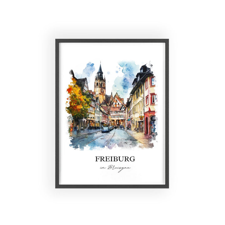 Freiburg im Breisgau Art, Black Forest Print, Germany Watercolor, Freiburg im Breisgau Gift, Travel Print, Travel Poster, Housewarming Gift