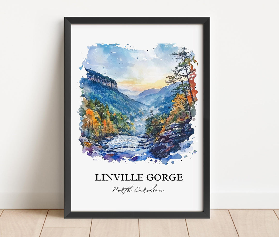 Linville Gorge, North Carolina, USA – Watercolor Art Print