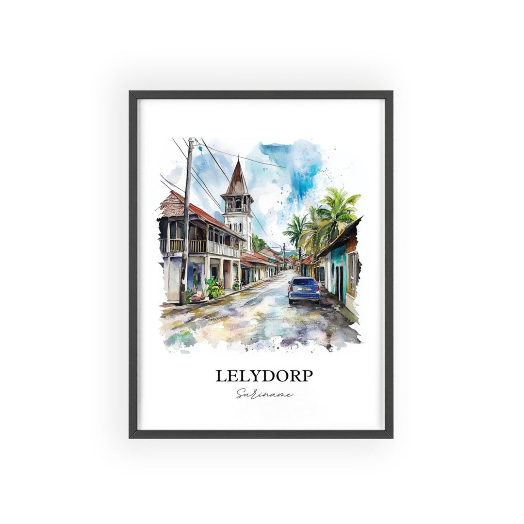 Lelydorp, Suriname – Watercolor Art Print
