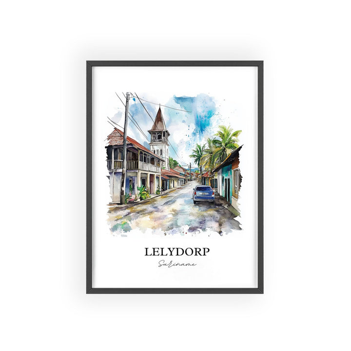 Lelydorp, Suriname – Watercolor Art Print