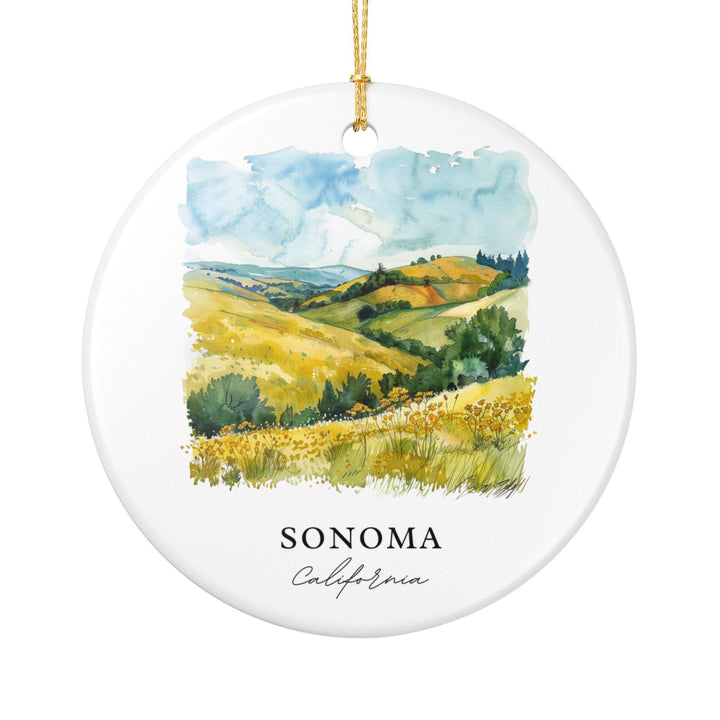 Sonoma California Ornament: Unique Sonoma Souvenir, Wine Country Xmas Decor, and Authentic Sonoma CA Gift