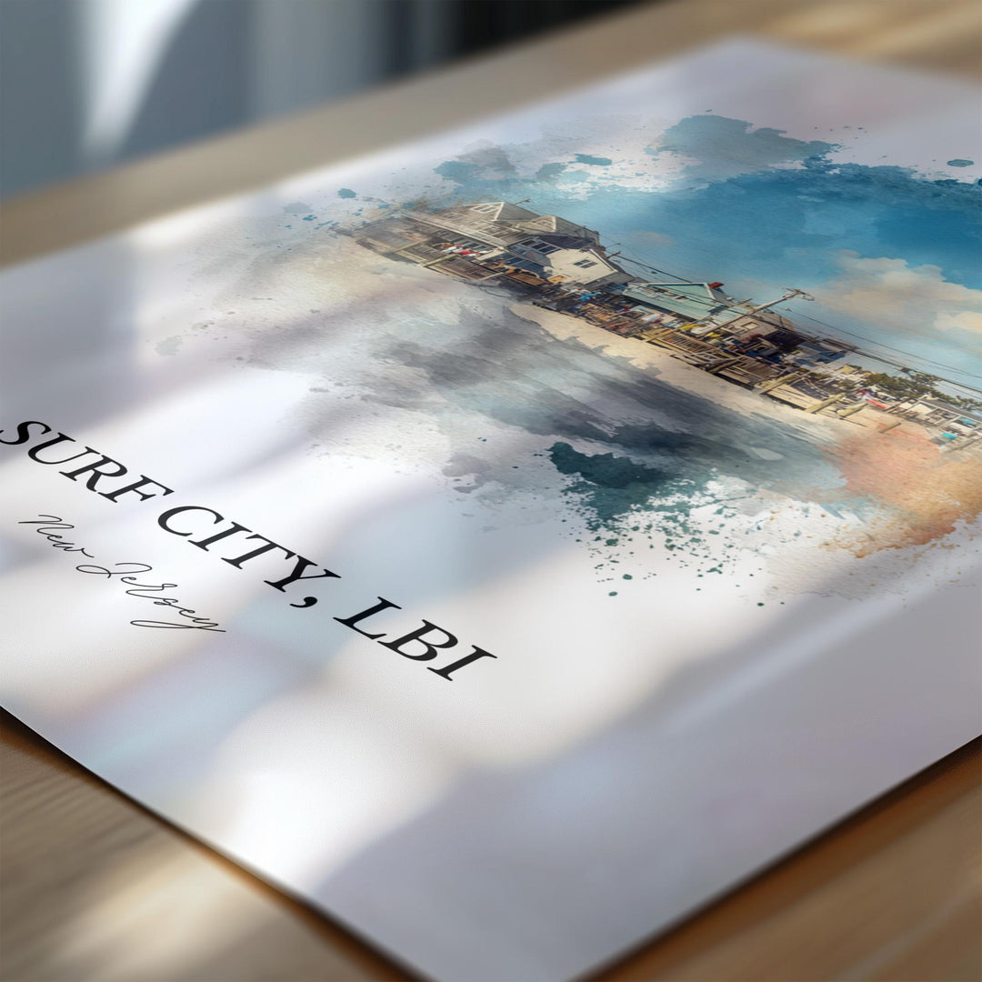 Surf City, NJ – Watercolor Art Print