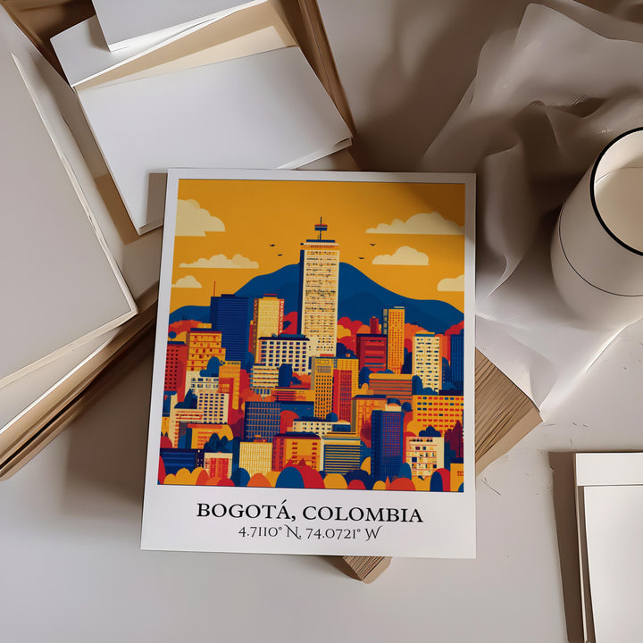 Bogotá Art, Bogotá Retro Travel Art, Bogotá Colombia Home Decor, Colombia Gift, Colombia Travel Art, Travel Prints, Housewarming Gift