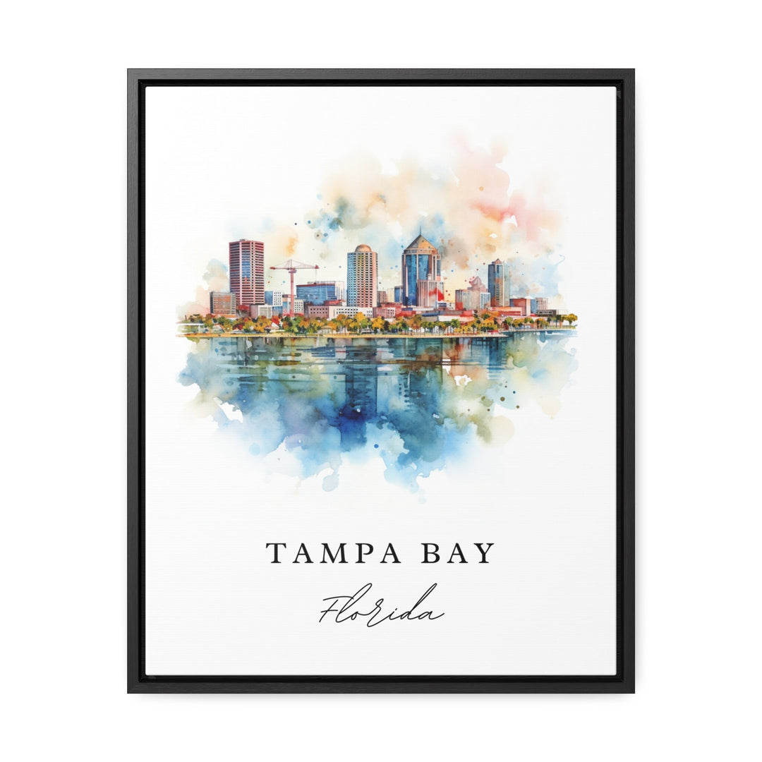 Tampa Bay traditional art - Florida, Tampa poster, Wedding gift, Birthday present, Custom Text, Personalised Gift