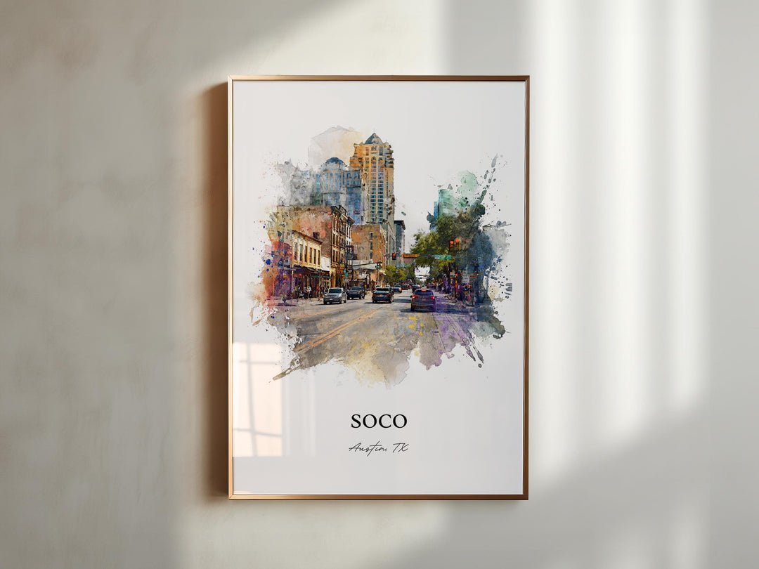 Soco Austin, Texas – Watercolor Art Print