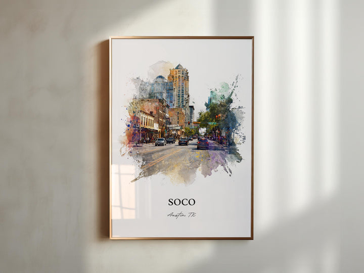 Soco Austin, Texas – Watercolor Art Print