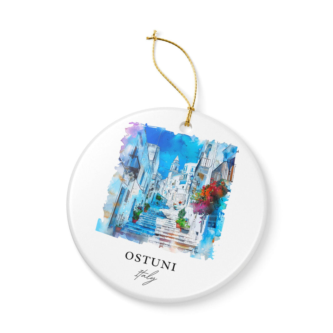 Ostuni Italy Ornament: Unique Ostuni Souvenir, Ostuni Xmas Decor, and Authentic Ostuni Italy Gift