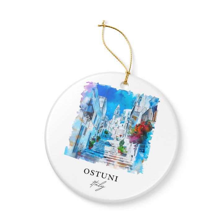 Ostuni Italy Ornament: Unique Ostuni Souvenir, Ostuni Xmas Decor, and Authentic Ostuni Italy Gift