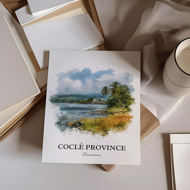 Coclé Province Wall Art, Panama Print, Panama Watercolor Art, Panama Gift, Coclé Panama Travel Print, Travel Poster, Housewarming Gift