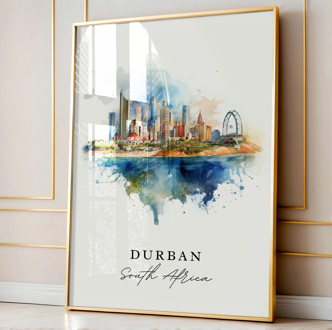 Durban South Africa wall art - South Africa, Durban poster, Durban Wedding gift, Durban Birthday present, Custom Text, Personalised Gift