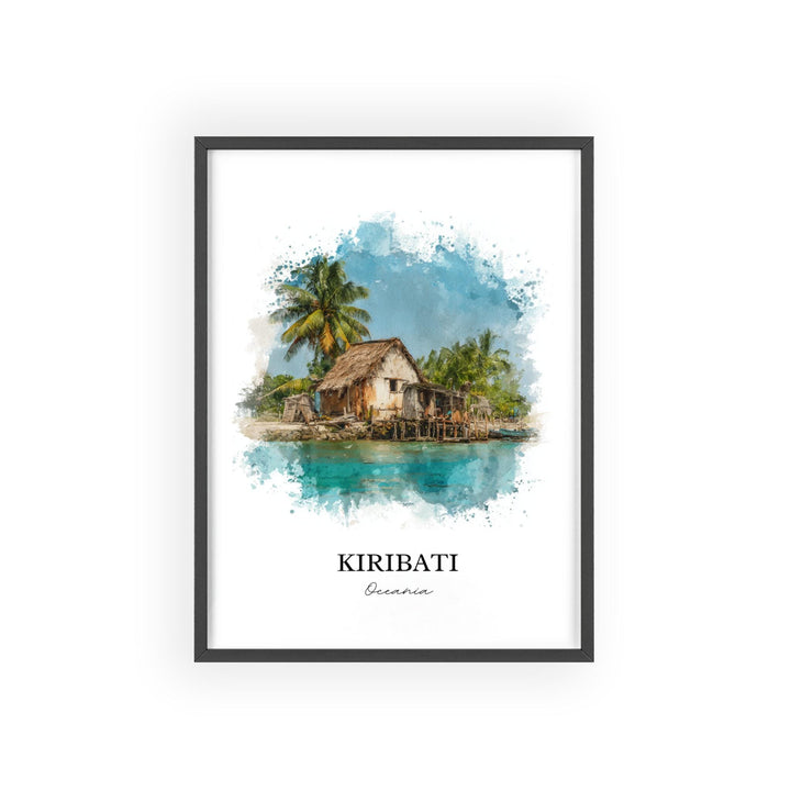 Kiribati Wall Art, Kiribati Print, Kiribati Watercolor Art, Kiribati Island Gift, Travel Print, Travel Poster, Housewarming Gift