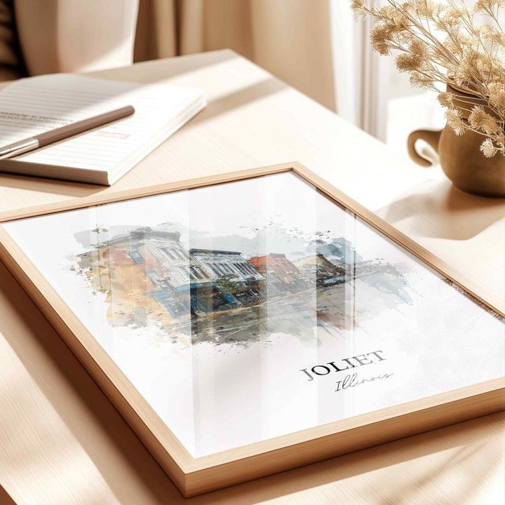 Joliet, Illinois – Watercolor Art Print