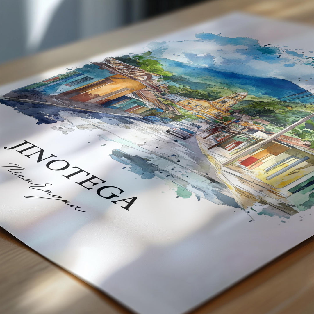 Jinotega Wall Art, Jinotega Print, Nicaragua Watercolor Art, Jinotega Nicaragua Gift, Travel Print, Travel Poster, Housewarming Gift