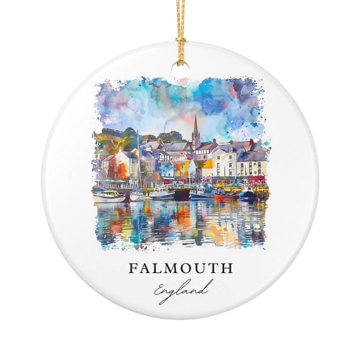 Falmouth England Ornament: Unique Falmouth England Souvenir, England Xmas Decor, and Authentic Falmouth UK Gift