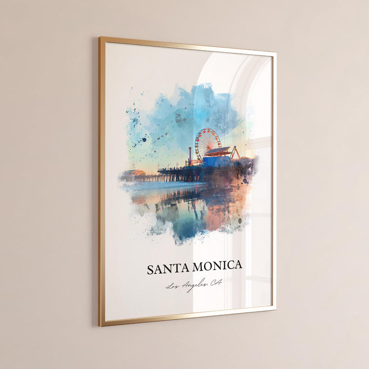 Santa Monica, California – Watercolor Art Print