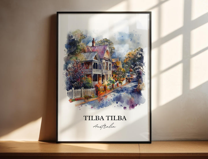 Tilba Australia Wall Art, Tilba Tilba Print, Australia Watercolor Art, New South Wales Gift, Travel Print, Travel Poster, Housewarming Gift