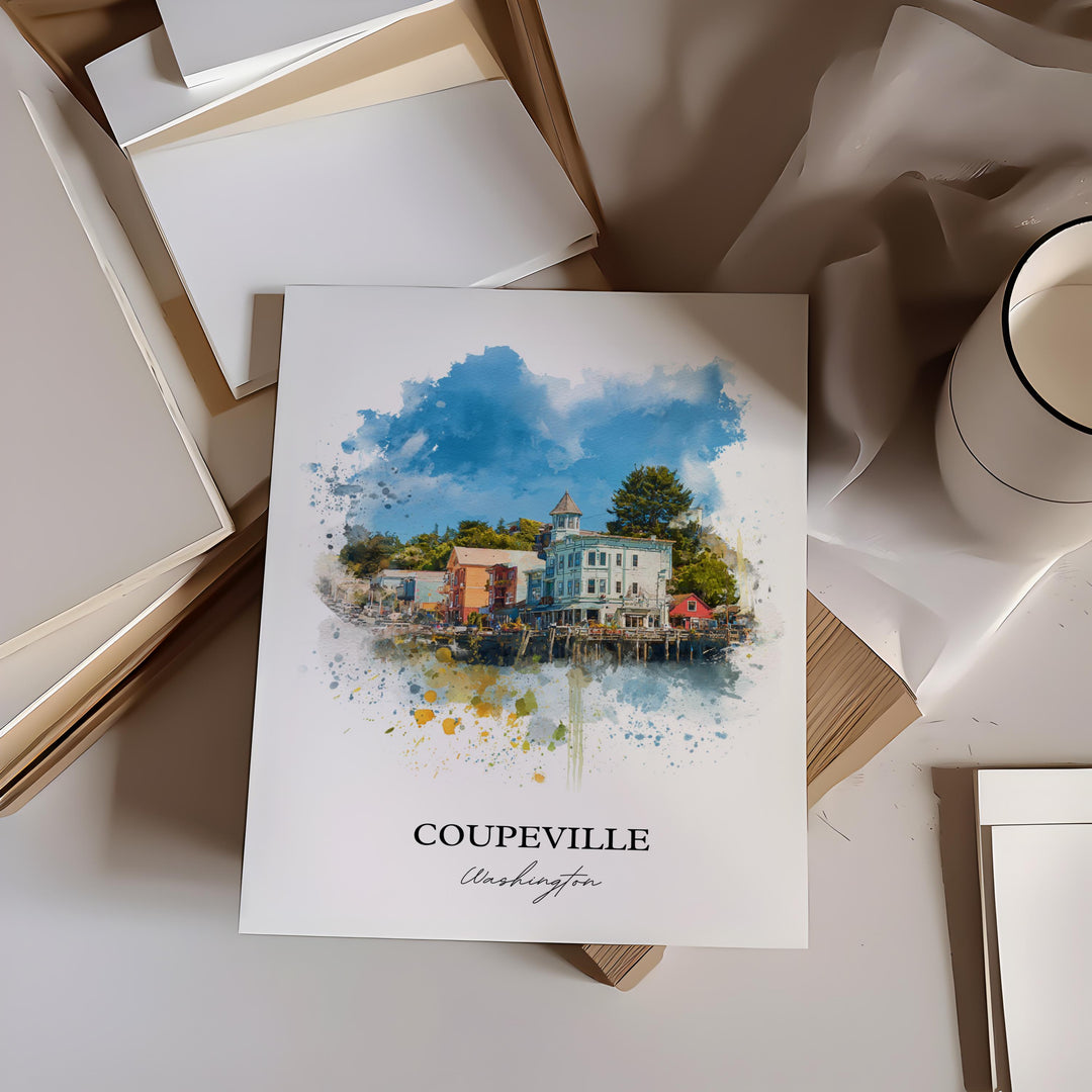 Coupeville, WA – Watercolor Art Print