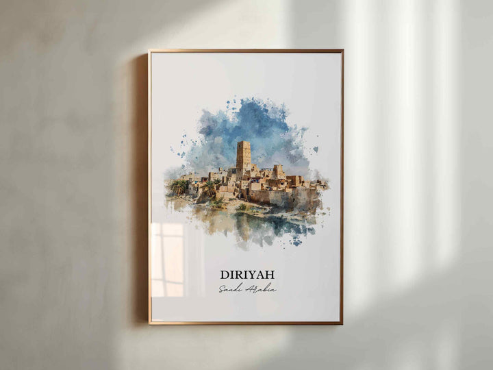 Diriyah, Saudi Arabia – Watercolor Art Print