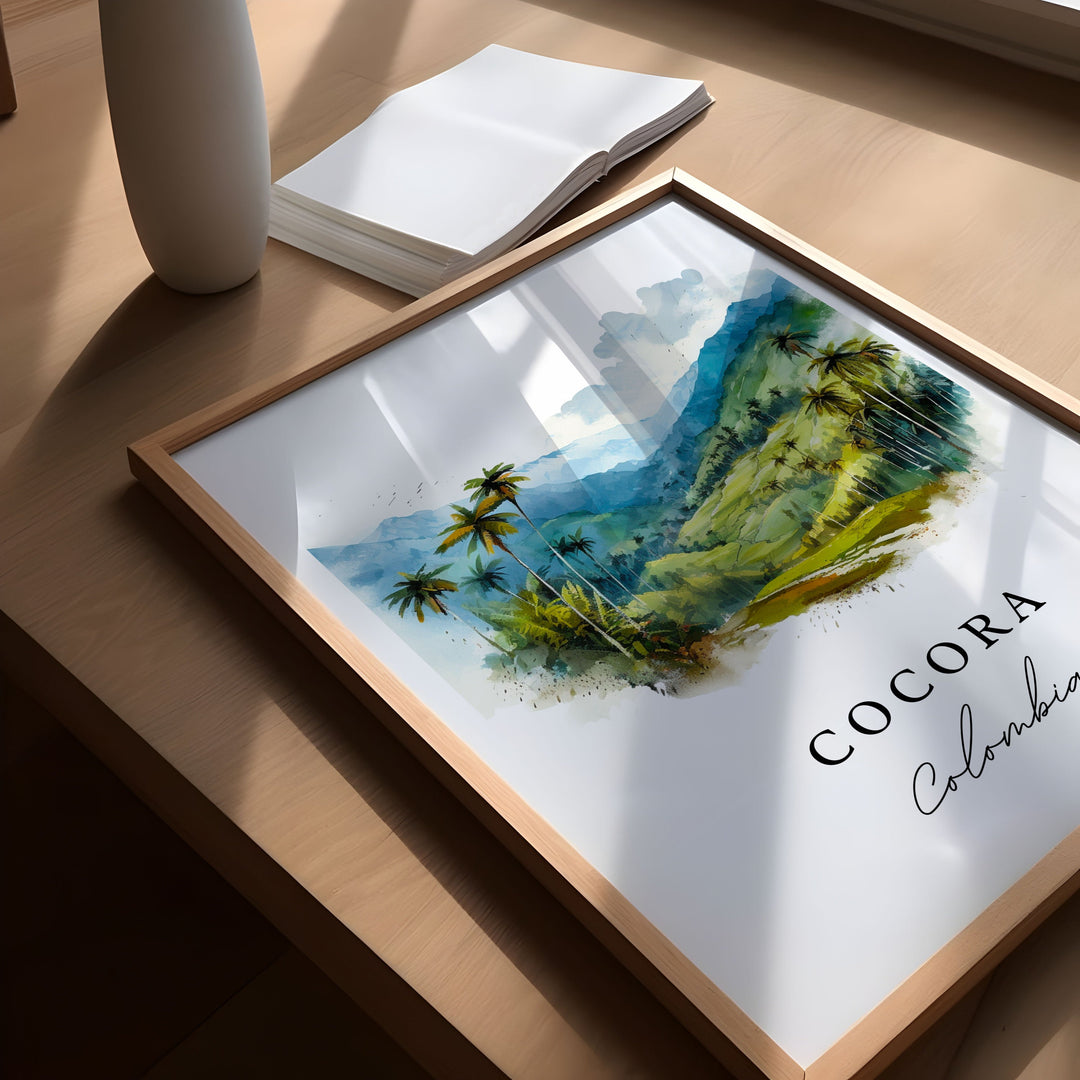 Cocora wall art - Colombia, Cocora poster print, Cocora Colombia Wedding gift, Birthday present, Custom Text, Perfect Gift