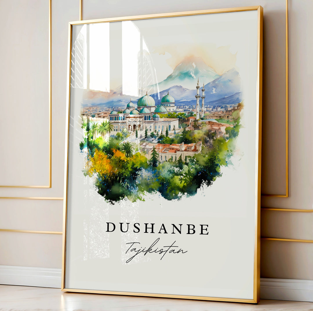 Dushanbe wall art - Tajikistan, Dushanbe print, Dushanbe Wedding gift, Tajikistan Birthday present, Custom Text, Perfect Gift