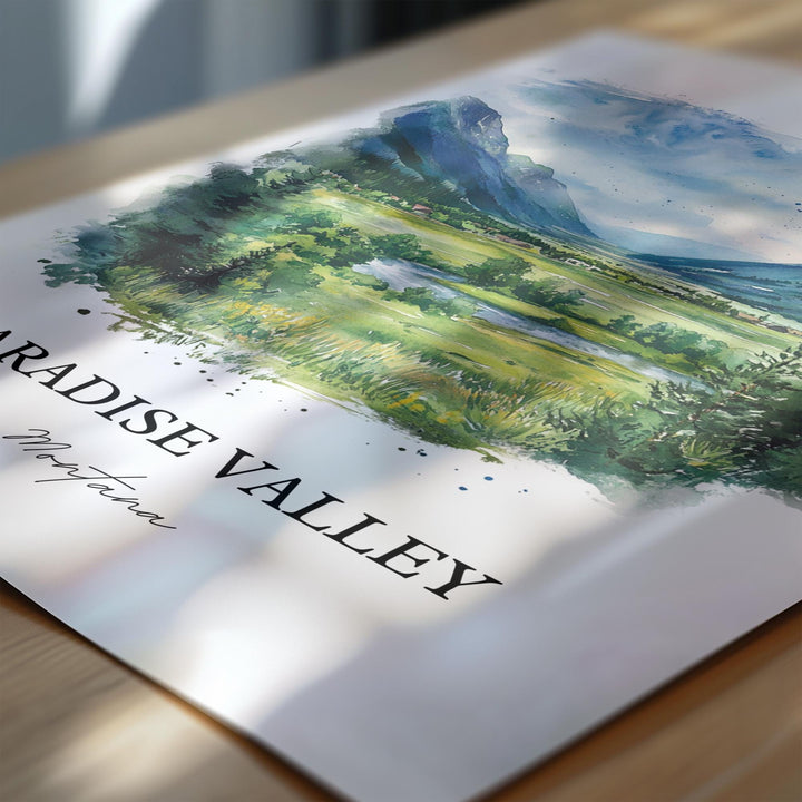 Paradise Valley MT Art, Yellowstone River Print, Montana Artwork, Paradise Valley Gift, Travel Print, Travel Poster, Housewarming Gift