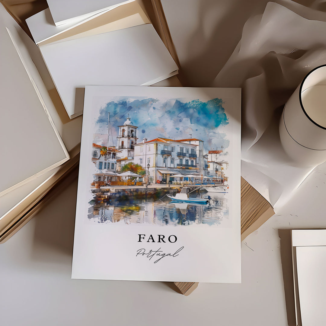 Faro Portugal Wall Art, Portugal Print, Faro Wall Art, Faro Portugal Gift, Faro Travel Print, Travel Poster, Travel Gift, Housewarming Gift