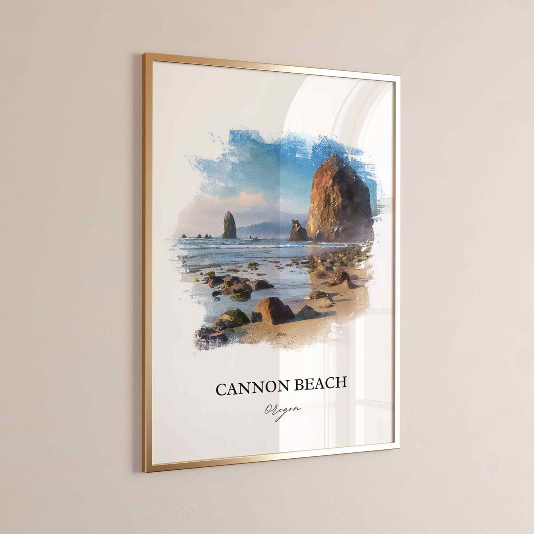 Cannon Beach, Oregon – Watercolor Art Print