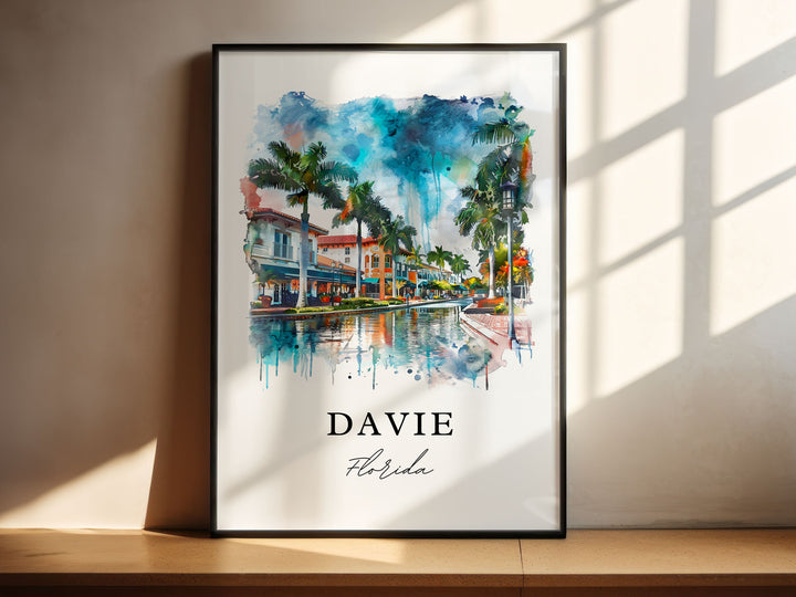 Davie, Florida, USA – Watercolor Art Print