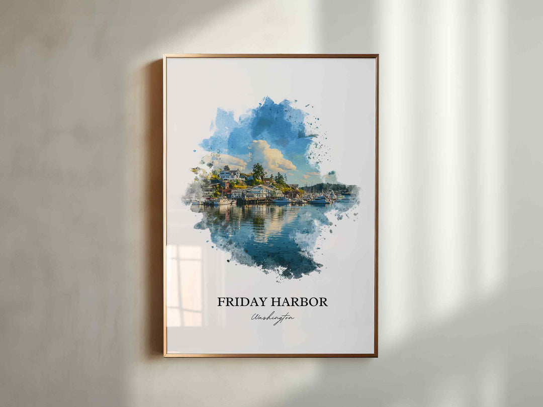 Friday Harbor, WA – Watercolor Art Print