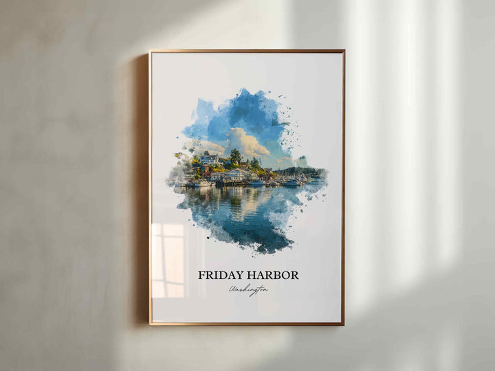 Friday Harbor, WA – Watercolor Art Print