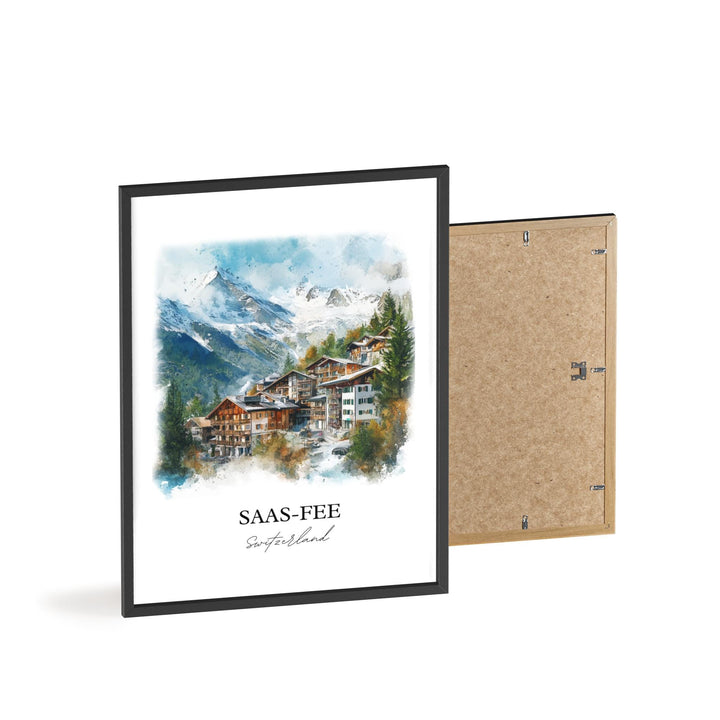 Saas-Fee Travel Print Wall Art Saas-Fee Wall Hanging Home Décor Saas-Fee Gift Art Lovers Switzerland Art Lover Gift Saas-Fee Poster