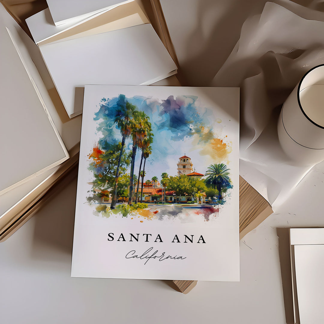 Santa Ana CA wall art - California, Santa Ana print, Santa Ana California Wedding gift, Birthday present, Custom Text, Perfect Gift